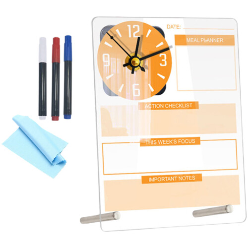 Raindrops White Board Dry Erase Clock .00x15.00x0.20cm 1