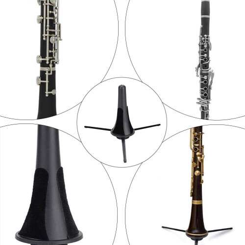Portable Black Clarinet Stand Folding Plastic Metal Stable Holder 2