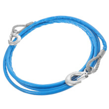 1Pc Blue Car Winch Rope with Hooks Sturdy Steel Wire Hauling Rope