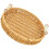 Khaki Handwoven Rattan Storage Basket Sturdy Kitchen Tabletop Tray 3