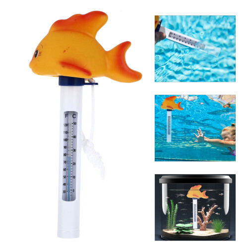 Goldfish Floating Pool Thermometer Plastic Cartoon Style Orange 2