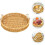 Khaki Handwoven Rattan Storage Basket Sturdy Kitchen Tabletop Tray 2