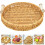 Khaki Handwoven Rattan Storage Basket Sturdy Kitchen Tabletop Tray 11
