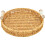 Khaki Handwoven Rattan Storage Basket Sturdy Kitchen Tabletop Tray 10