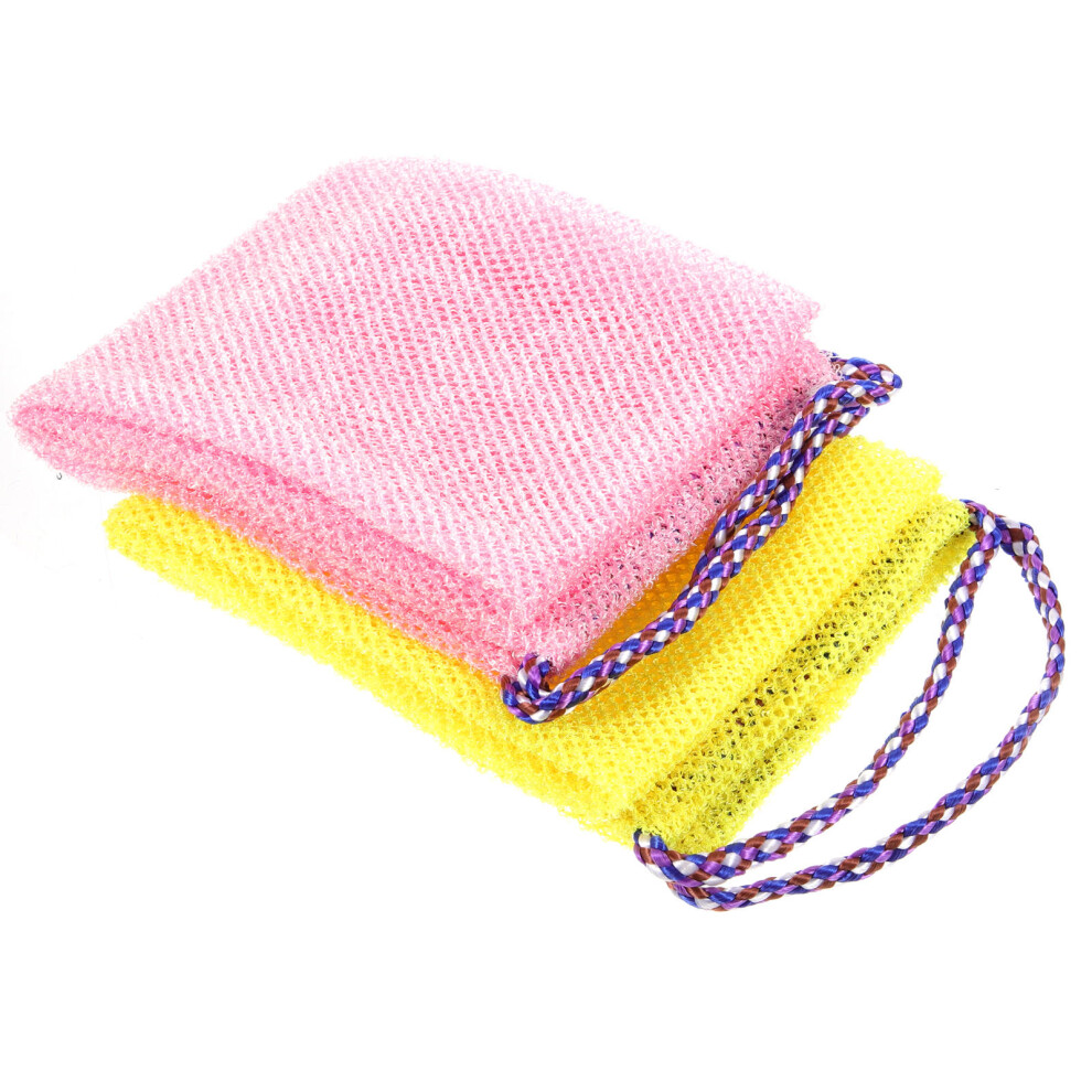 Happyyami 2Pcs Cotton Back Scrubber Towels For Shower Exfoliating Back Wash