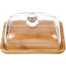 Butterdose Aus Holz Mit Glasdeckel, Käsebehälter