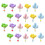 30Pcs Durable Resin Thumbtacks Multi-Color Flower Shaped Push Pins 9