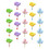 30Pcs Durable Resin Thumbtacks Multi-Color Flower Shaped Push Pins 10
