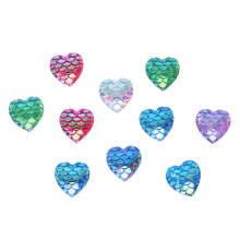 10 Pcs Heart-Shaped Patch Mermaid Cabochons Diy Jewelry Accessories
