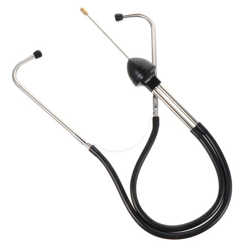 Black Auto Cylinder Stethoscope Car Repair Tool Soft Rubber Handle