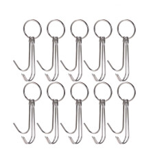 10pcs stainless steel double hooks for bacon hams meat processing
