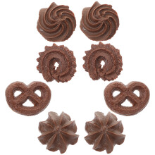 8St Simulatie Koekjes PVC Decor Koffiekleurige Kunstkoekjes Set