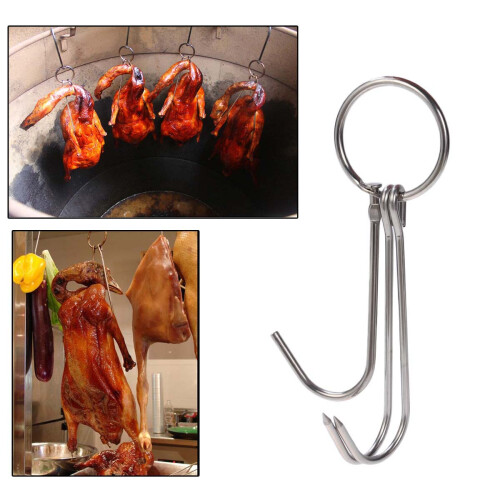 10pcs stainless steel double hooks for bacon hams meat processing 1
