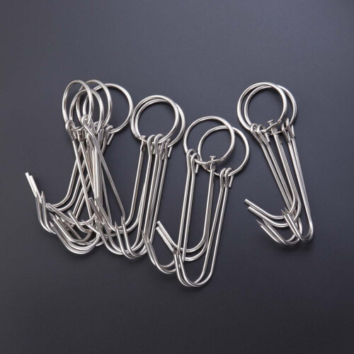 10pcs stainless steel double hooks for bacon hams meat processing 2
