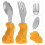 1Ensemble Ensemble Fourchette Bébé Orange Silicone Acier 3