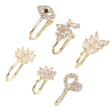 6Stk Modeschmuck Nasenklammer Kupfer Für Frauen Männer