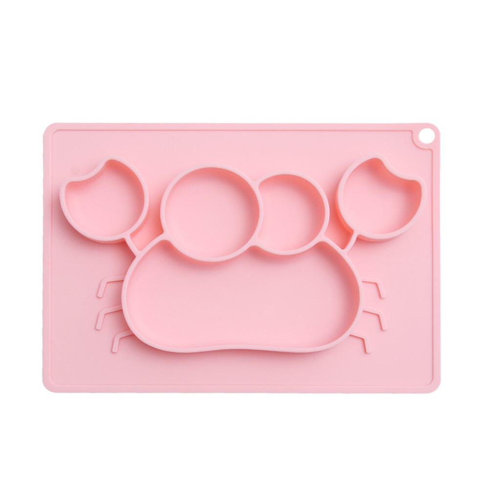 Vaguelly Pink Silicone Baby Dining Tray One-Piece Placemat With Suction Cup