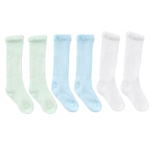 3Pairs Baby Cotton Socks Long Breathable Blue Mesh Hole Summer Socks