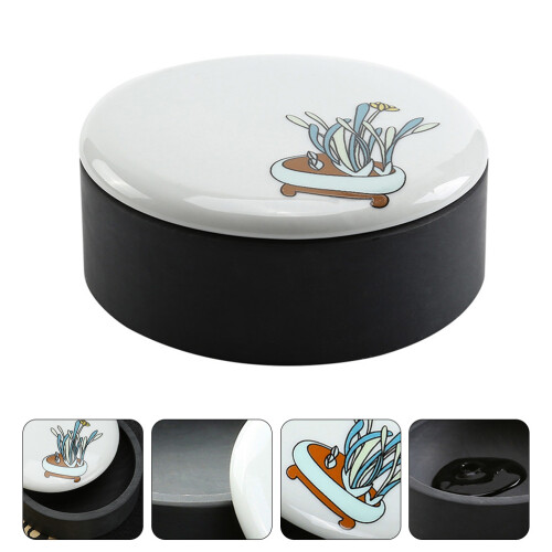 1Pc Premium White Inkstone Ink Grinding Stone with Lid for Beginners 2