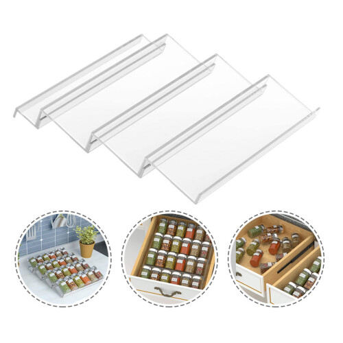 1Set Acrylic Expandable Spice Bottle Rack for Kitchen Drawers 2