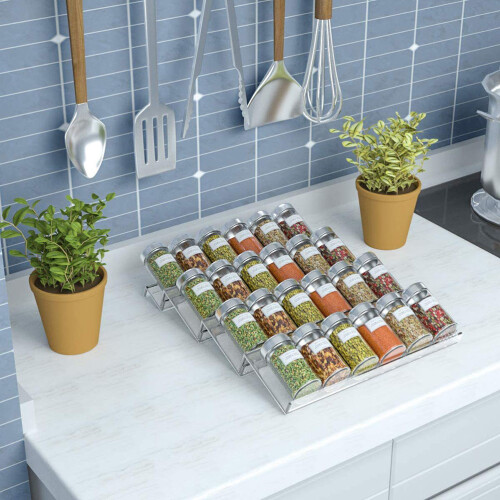 1Set Acrylic Expandable Spice Bottle Rack for Kitchen Drawers 1