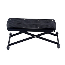 Masteelf Guitar Pedal Adjustable Steel Foot Stool Rest Cushion Black
