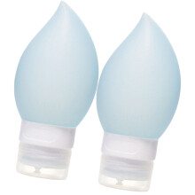 2Pcs Travel Silicone Lotion Bottles Empty Cosmetic Containers Sky-Blue