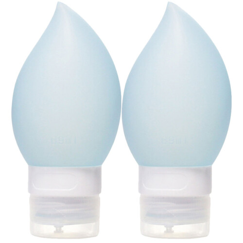 2Pcs Travel Silicone Lotion Bottles Empty Cosmetic Containers Sky-Blue 1