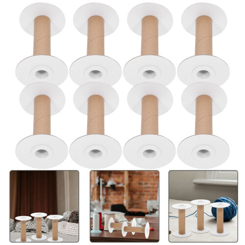 10pcs Spool Paper Scroll Wooden Plastic 1