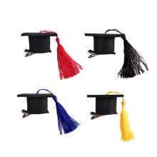 1Pc Doctoral Clip Red Mini Tassel Hat Party Hair Decoration Durable