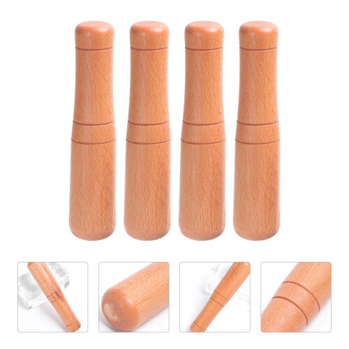 4Pcs Durable Wooden Garlic Mashers Muddler Sticks for Kitchen Use 2
