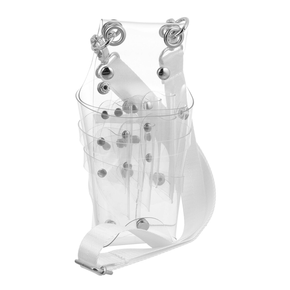 Hairdressing Tool Pouch Transparent PVC Large Capacity Barber Scissor Holster with Adjustable Waist Belt