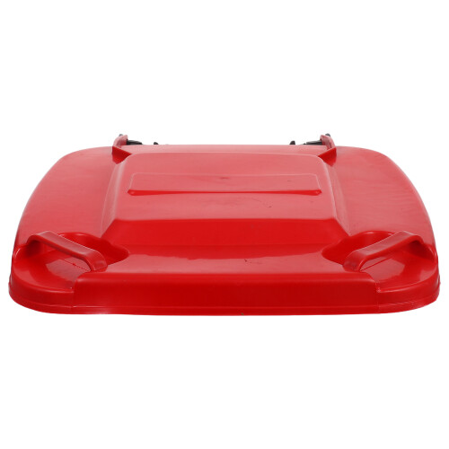 Red Plastic Waste Bin Lid Cover For Outdoor Garbage Can With