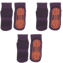 Youth Grip Socks Floor Socks Cotton 3 Pairs Lavender