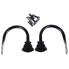 2Pcs Black Iron Curtain Hooks U-Shape Wall Mounted Tiebacks for Home