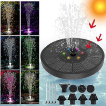 MIMIGO Solar Fountain Pumps Pond Pump Floating Water Fountains with 6 Led Lights