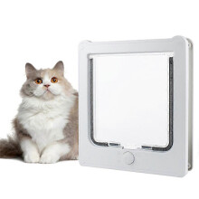 Cat Door for Exterior Doors Interior Small Dog Door for Wooden, Metal Door 4 Way Locking Weatherproof Small Pet Door