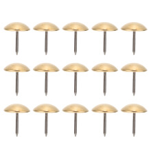 100Pcs Brass Upholstery Tacks Golden Round Head Furniture Nails