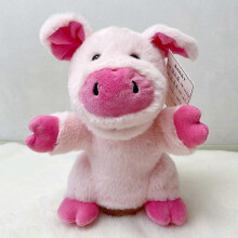 (Pink Pig) 25-26 Hand Puppets Bear Puppet,25cm Animal Hand Puppets for Kids with Movable Mouth