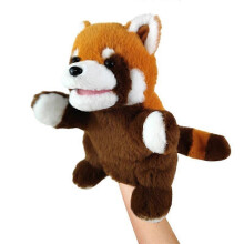 (Red panda) 25-26 Hand Puppets Bear Puppet,25cm Animal Hand Puppets for Kids with Movable Mouth