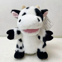 (Cow) 25-26 Hand Puppets Bear Puppet,25cm Animal Hand Puppets for Kids with Movable Mouth
