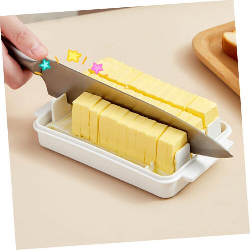 Butter Dish with Transparent Lid for Easy Cutting and Compact Kitchen Counter Storage 2