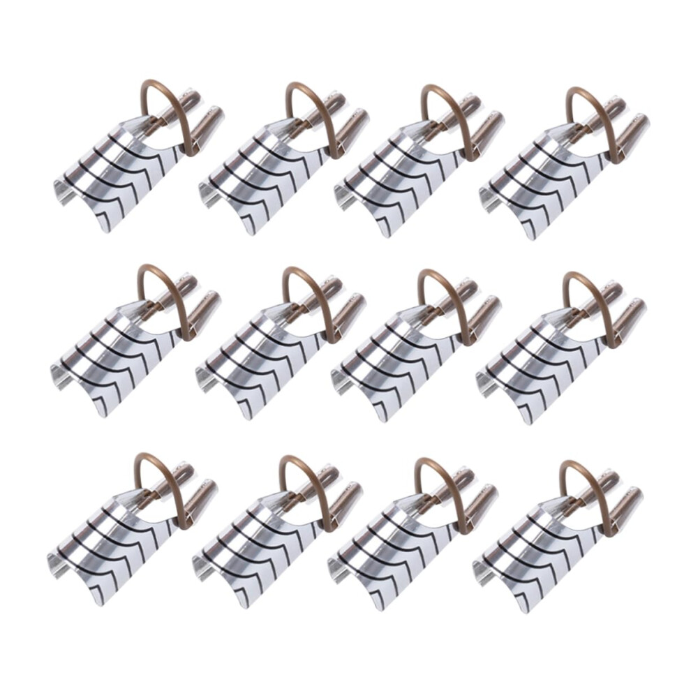 15pcs Reusable Aluminum Nail Extension Forms with Precise Shape Guide for Gel Extensions