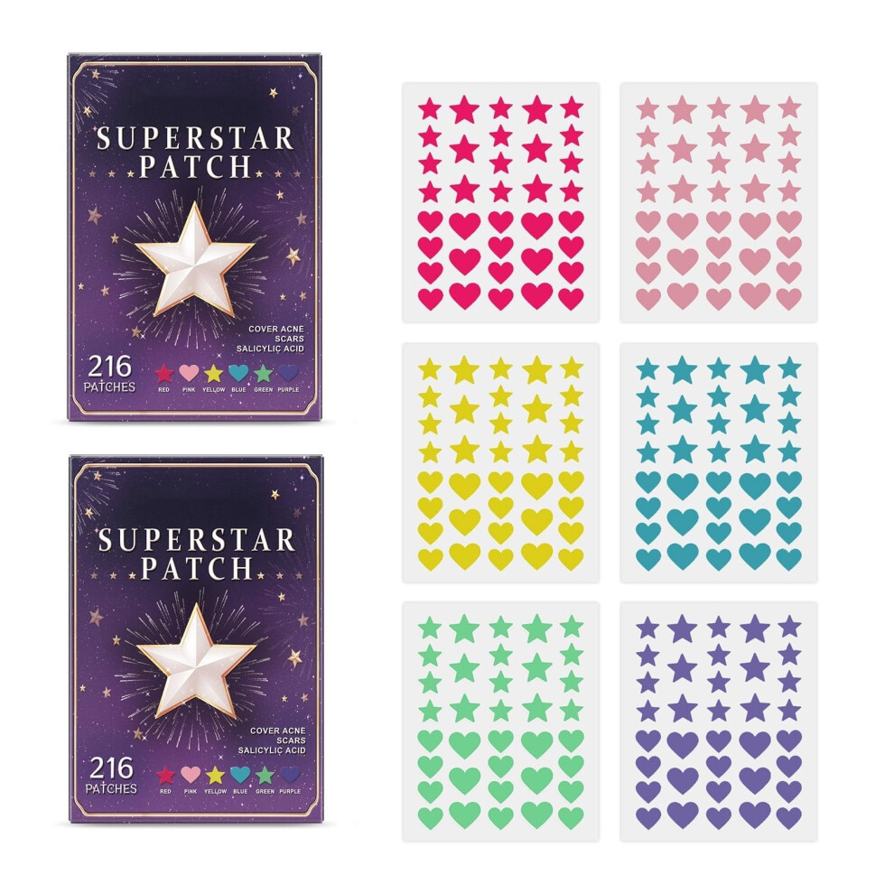 Star Shaped Hydrocolloid Pimple Patches with Salicylic Acid for Face, Discreet Acne Spot Coverage, 432 Count
