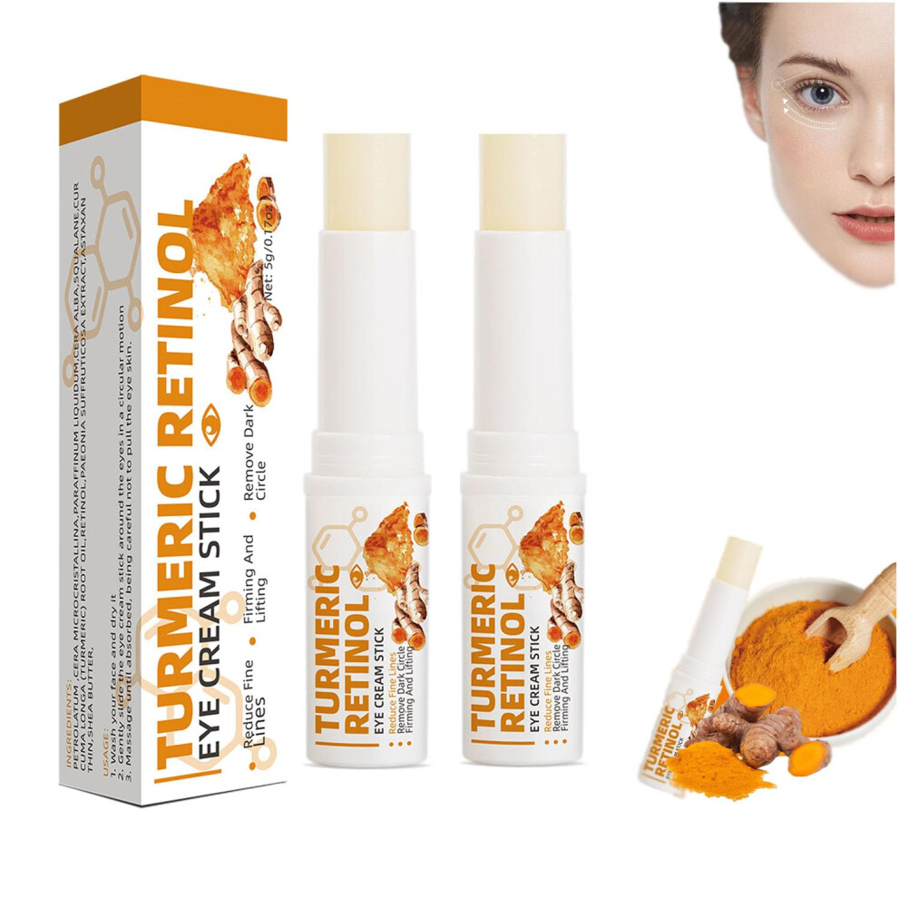 Cream/Dark Turmeric And Retinol Eye Stick Hydrating Balm For Puffiness Circles Fine Lines (2)