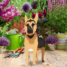 Dog Planter, Animal Shape Flower Pot, Premium Succulent Garden Pots, Cute Dog Design, Indoor Plant Storage Container (German Shepherd)