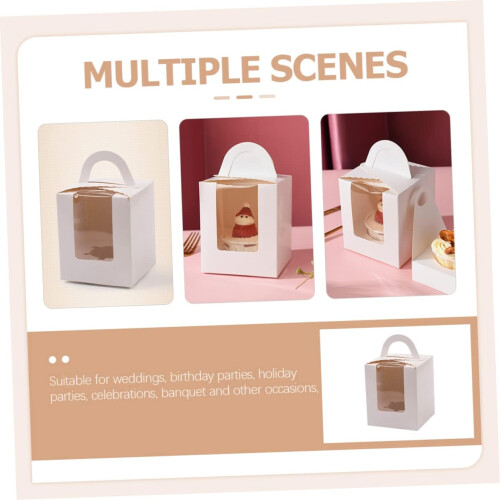 24pcs White Cupcake Boxes with Window for Weddings, Birthdays and Party Single Cupcake Packaging 1