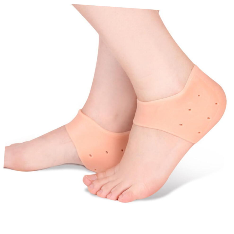 Silicone Gel Heel Protector Socks for Cracked Heels with Breathable Cushioning and Elastic Comfort Fit