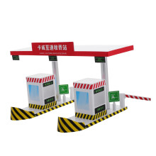 Toy Toll Booth Playset with Movable Cars for Kids Traffic Learning and Imaginative Highway Play