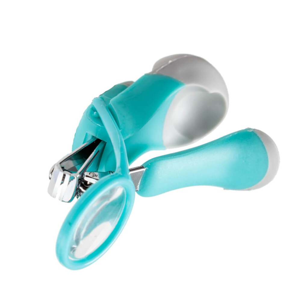 Baby Nail Clipper With Builtin Magnifier Ergonomic Grip Safe For Newborn And Infant Care Green